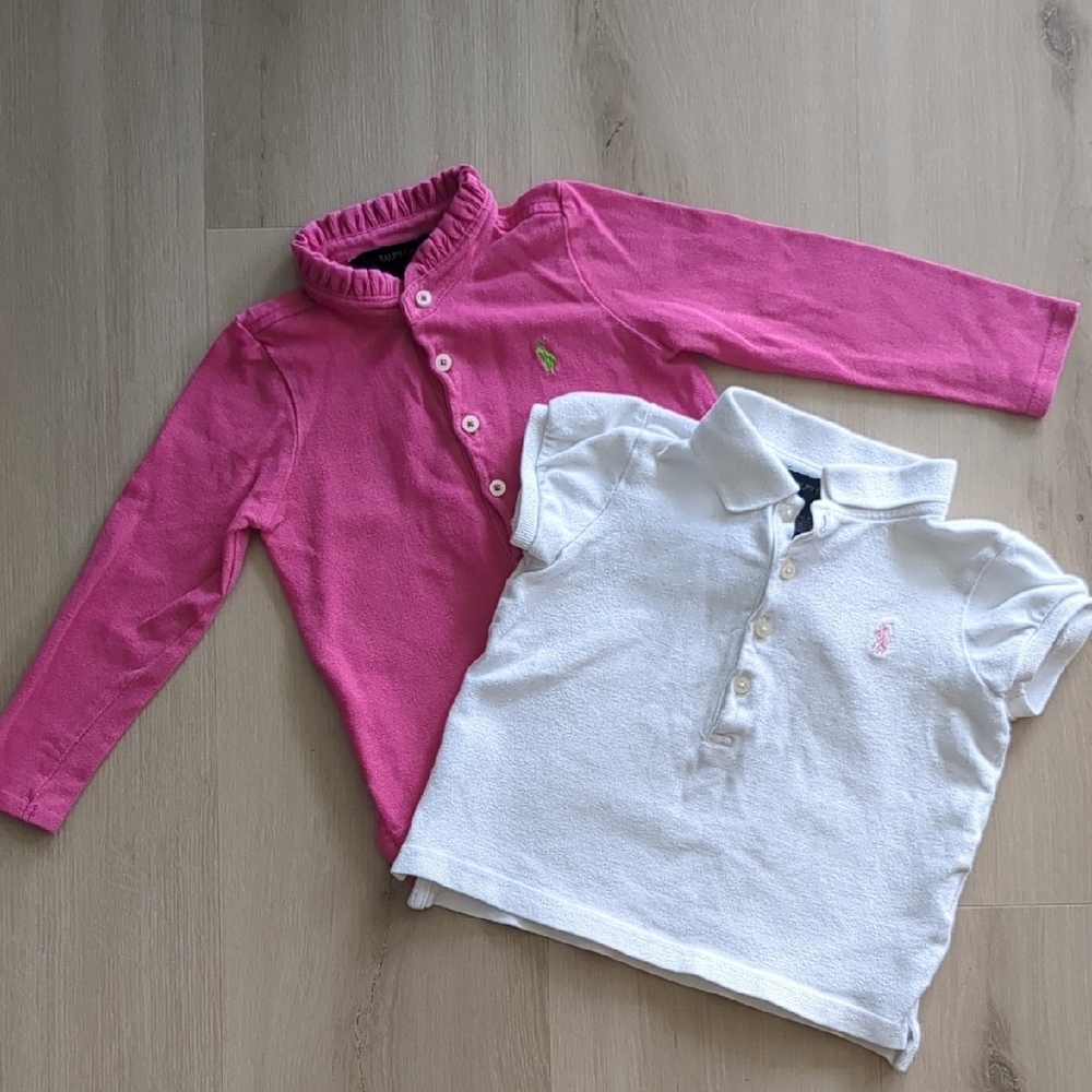 Pink and White Kids Polo Shirts